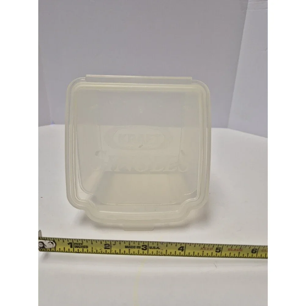 Vintage Clear Plastic Kraft Singles Cheese Container Snap Close Lid